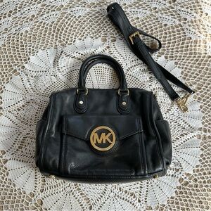 Michael Kors Black Handbag with Gold Accents